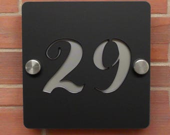 Gold Acrylic Numbered Door Sign: Modern House Number Plaque