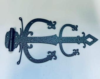 Hammered Grey Decorative iron / mild steel TUDOR DOOR HINGE wrought rustic
