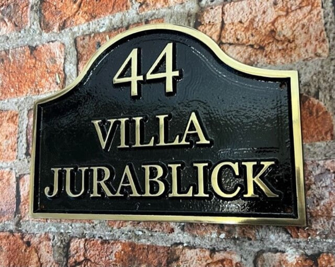 Brass House Signs With Oval Top. House Number Sign or Full Etsy