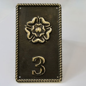 SOLID BRONZE Tudor Rose House Door Address Sign Metal any number available