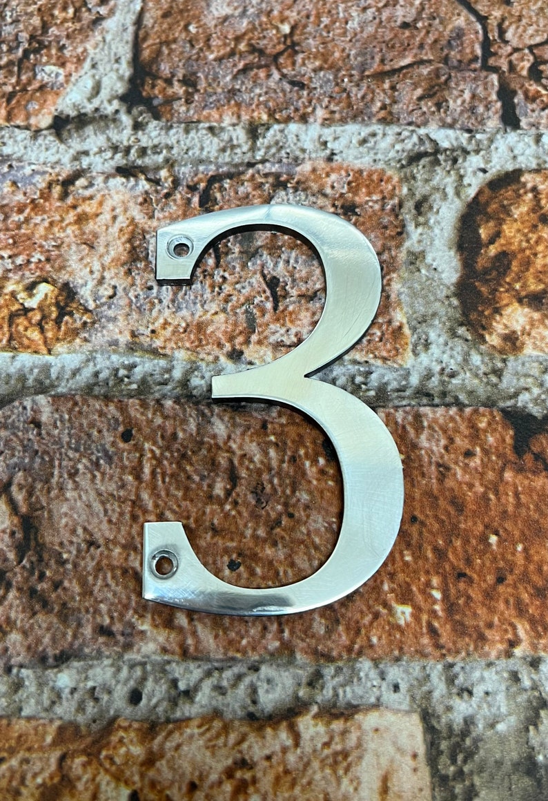 Floating Aluminium Cast Metal Numbers 4 Inch 100mm Polished Etsy UK