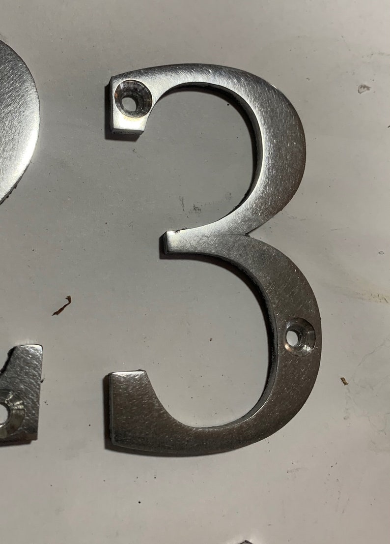 Floating Aluminium Cast Metal Numbers 4 inch 100mm Polished Etsy