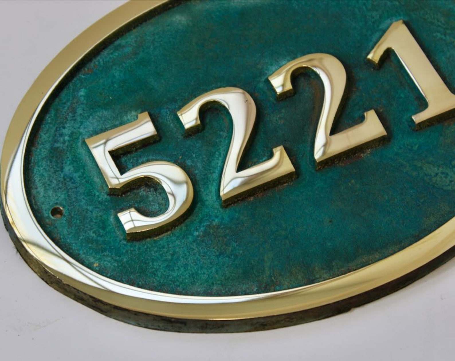 Verdigris Address Numbers Hot Cast Bronze Verdigris Oval House Plaque - Home Number Address Sign ...