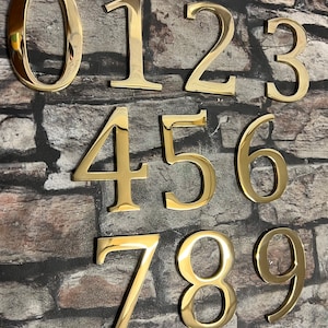 Bronze Brass Metal house Numbers Polished Sign House Flat Door Number Brass 0 1 2 3 4 5 6 7 8 9