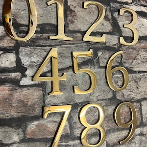 Bronze Brass Metal house Numbers Polished Sign House Flat Door Number Brass 0 1 2 3 4 5 6 7 8 9