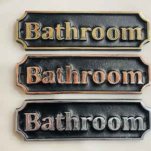 Letreros de baño de oro plateado y cobre para hogares, hoteles, oficinas y B&B's