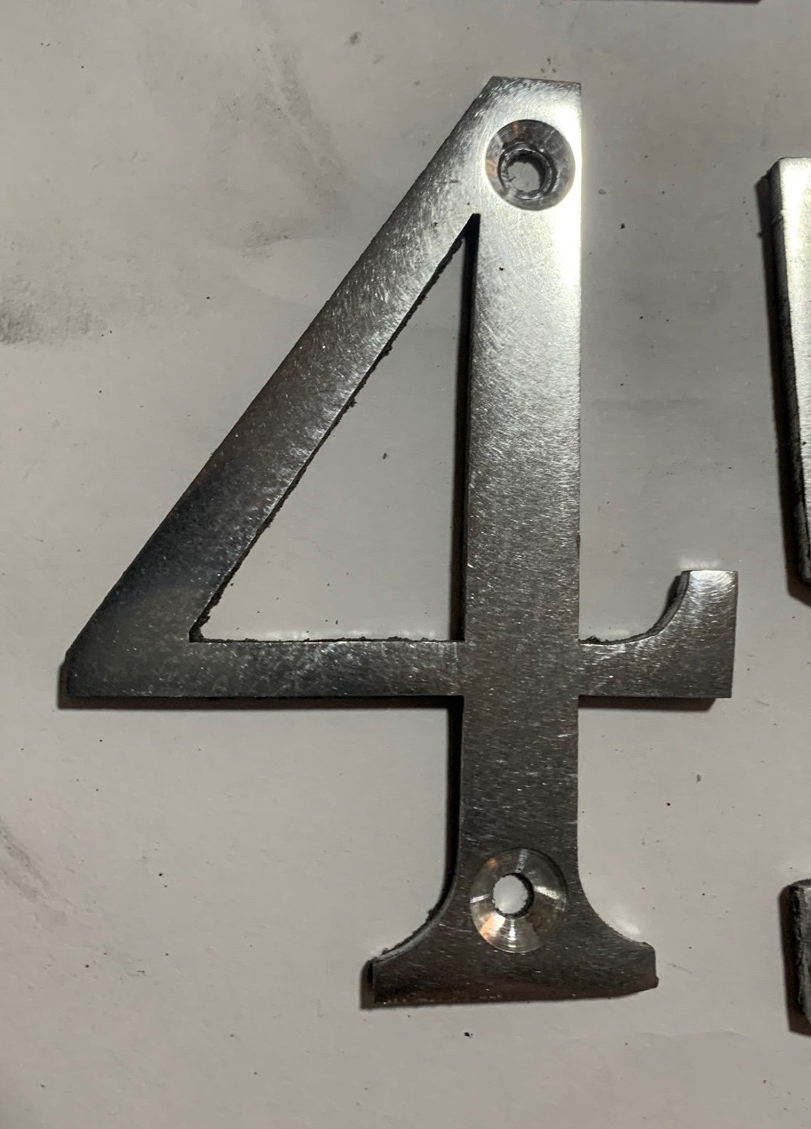 Floating Aluminium Cast Metal Numbers 4 inch 100mm Polished Etsy