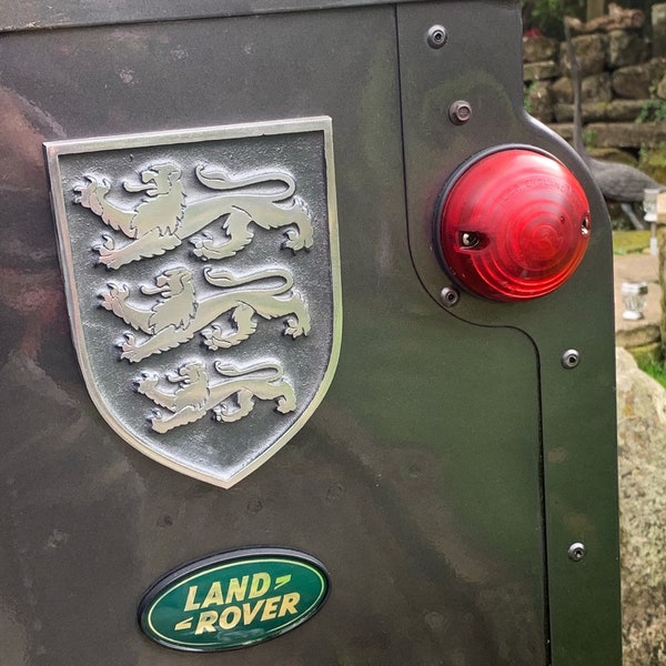 Bouclier en aluminium Three Lions england pour Land Rover 4x4 voiture badge décoratif gris blanc noir rouge