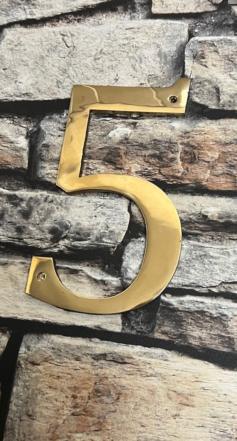 Bronze Cast Metal Numbers Polished Sign House Flat Door Number Etsy UK