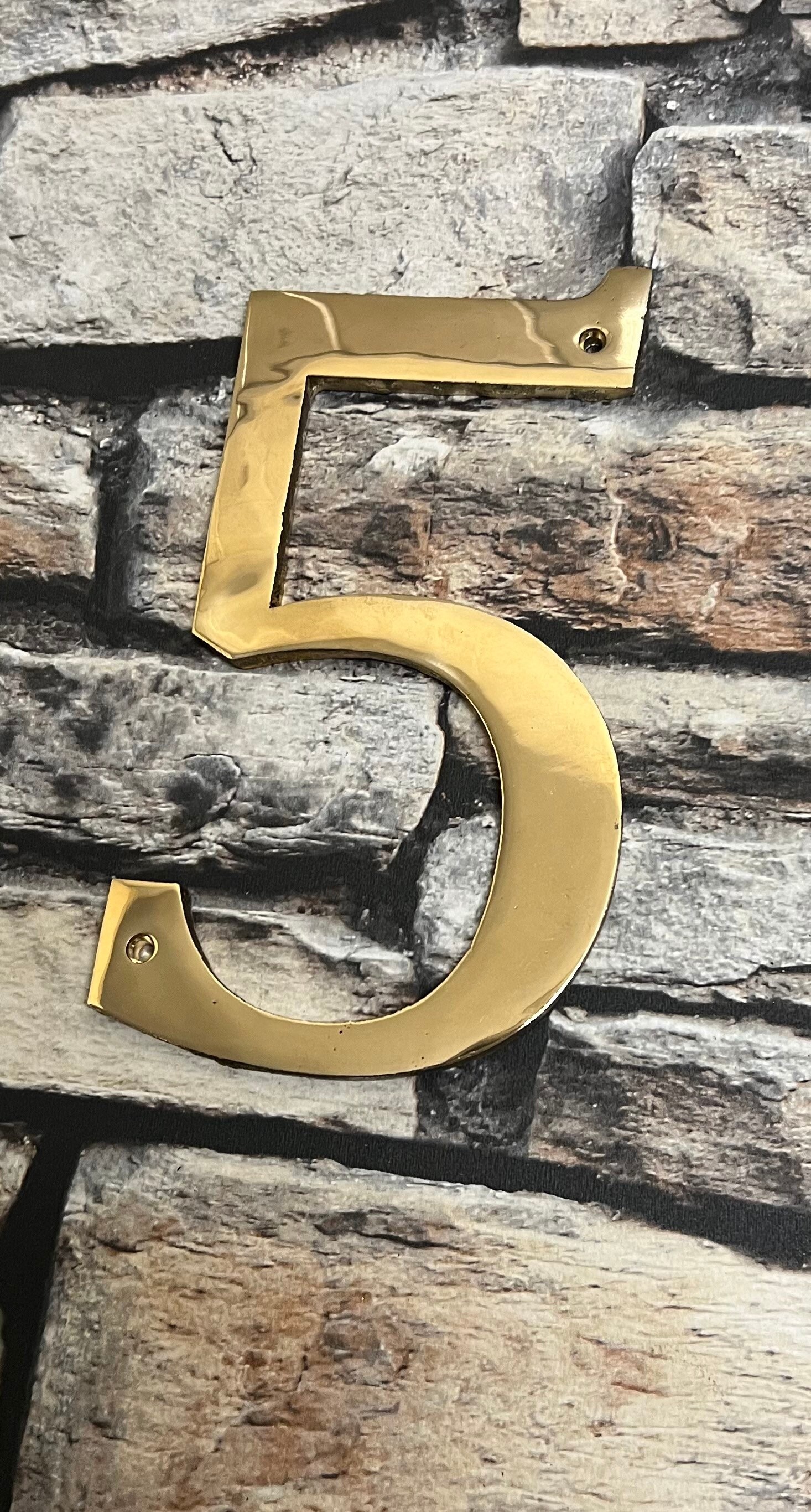 Bronze Cast Metal Numbers Polished Sign House Flat Door Number Etsy