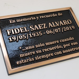 Cast Copper Decorative Memorial Plaque Sign - Any Text - Any Font - 4 Sizes