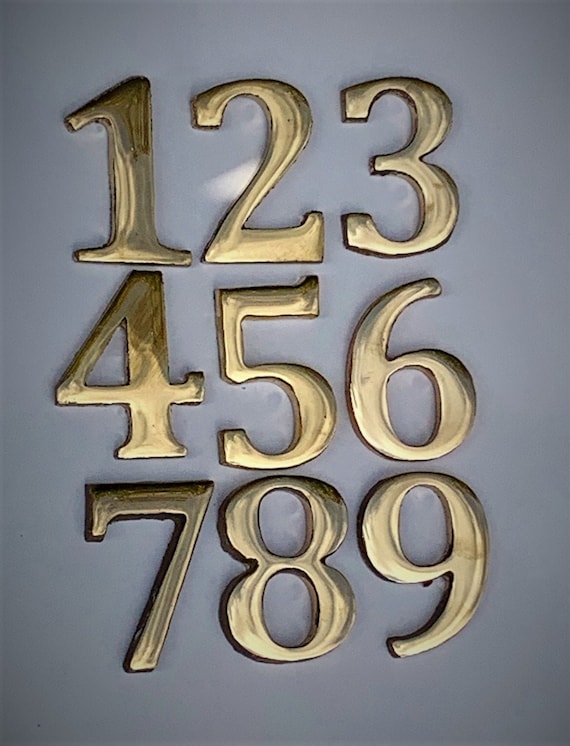 No.0 Polished Solid Brass Door Numbers 100mm 4inch 