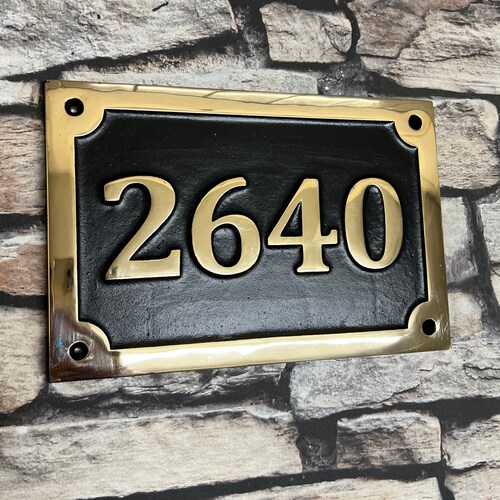 Address Number Sign House Number Plaque Horizontal House Etsy