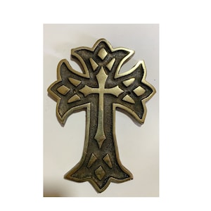 Handmade Cast Bronze Rustic Antique Cross - Medieval - Religious