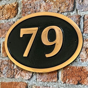 Oval Hot Cast Copper Sign House Plaque - Custom Address Number Sign for Home Exterior Decor