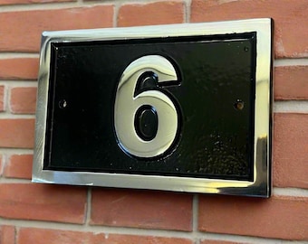 Letreros para casa, modernos letreros numerados para puerta, de aluminio, personalizados, para exteriores, duraderos y resistentes a la intemperie.