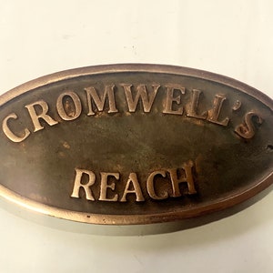 House Name Cast Copper Metal Oval Door Address Sign, Various sizes