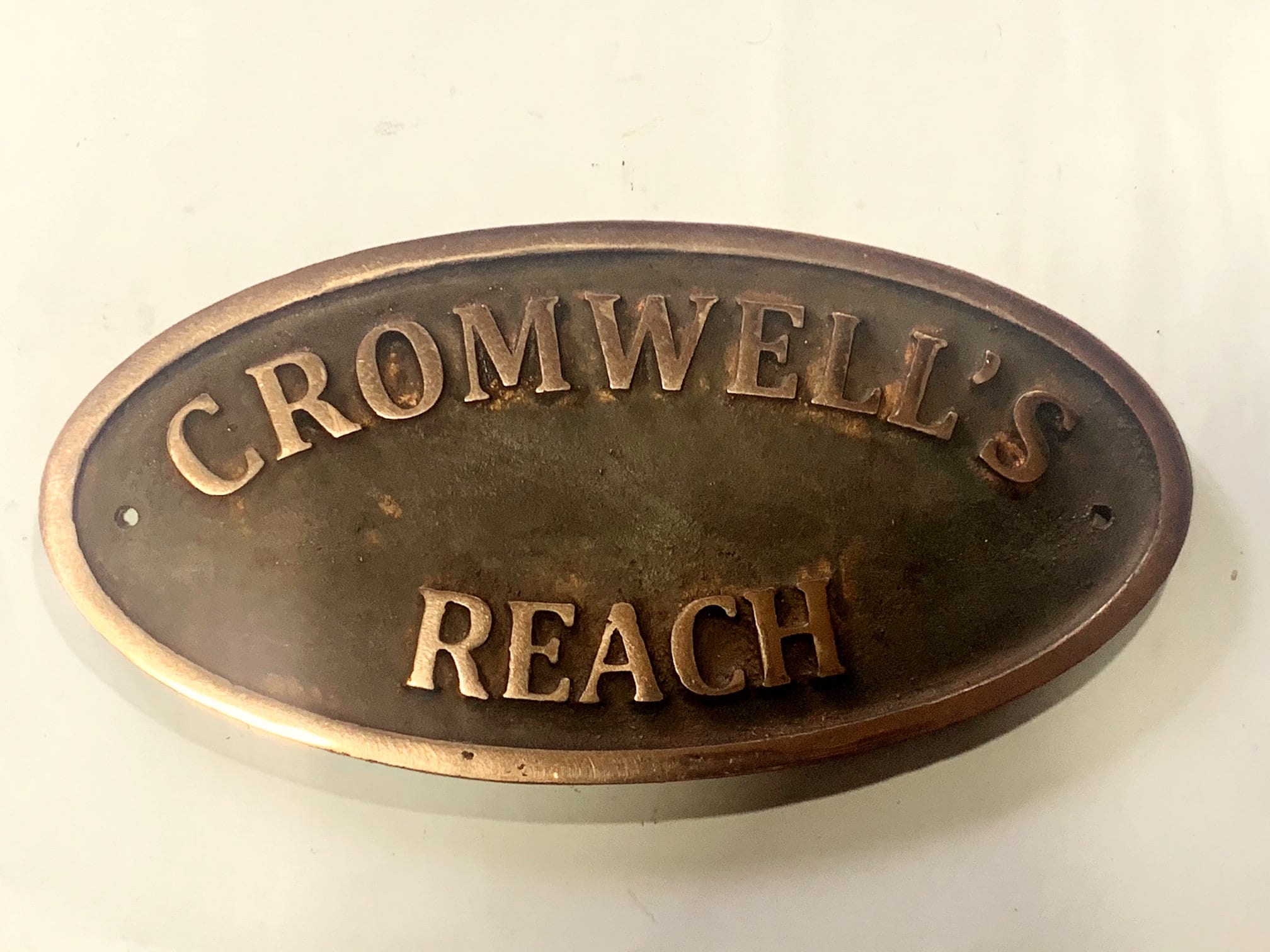 House Name Cast Copper Metal Oval Door Address Sign