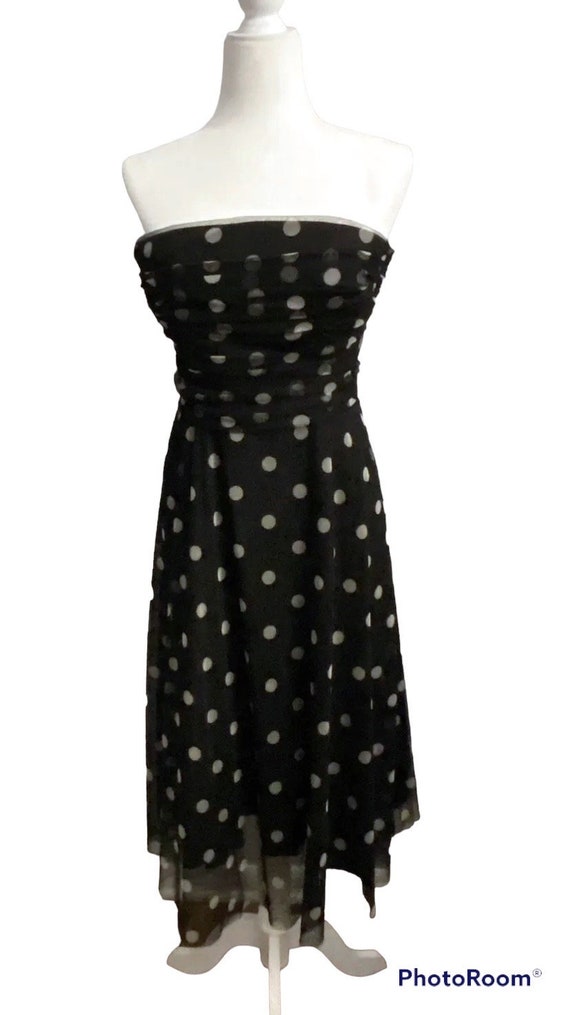 Vintage Jessica Howard polka dot tulle strapless d