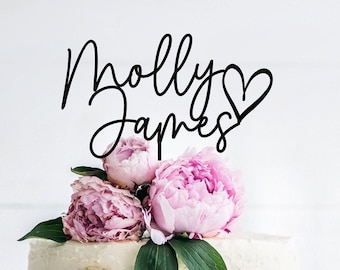 Personalised Wedding Cake Topper - Custom Mr & Mrs Cake Decoration for Weddings