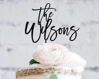Personalised Wedding Cake Topper - Custom Surname Cake Decoration for Weddings