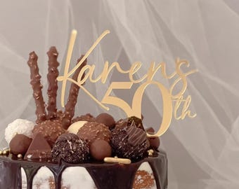 Custom Age Cake Topper With Name & Age | Birthday Cake Decoration