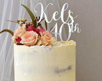 Custom Age Cake Topper With Name & Age | Birthday Cake Decoration