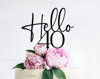 Custom Age Cake Topper With Hello & Age | Birthday Cake Decoration