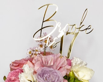 Custom Age Cake Topper With Name & Age | Birthday Cake Decoration