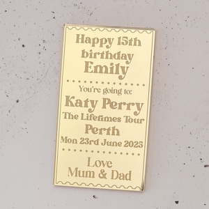 Personalised Event Ticket Keepsake - Concert, Holiday or Trip