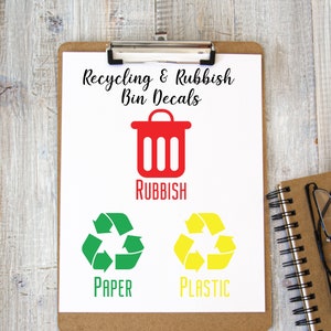 Bin Labels - Rubbish, Recycling, Garbage Decals