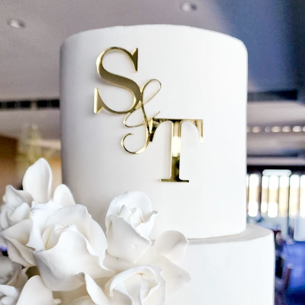 Custom Wedding Cake Serif Initials Charm