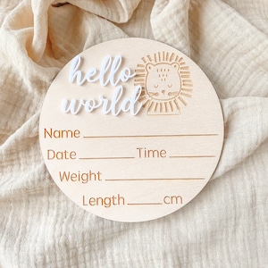 Lion Birth Announcement Disc for Newborn Baby Photos