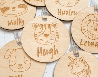 Personalised Animal Bag Tag - Personalised Keyring / Custom School Bag / Backpack Accessory / Name