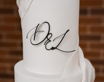 Custom Wedding Cake Script Initials Charm