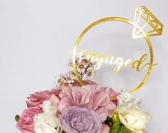 Engagement Cake Topper - Celebration Party Cake Topper - Cake Decoration