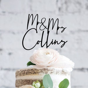 Personalised Wedding Cake Topper - Custom Mr & Mrs Cake Decoration for Weddings
