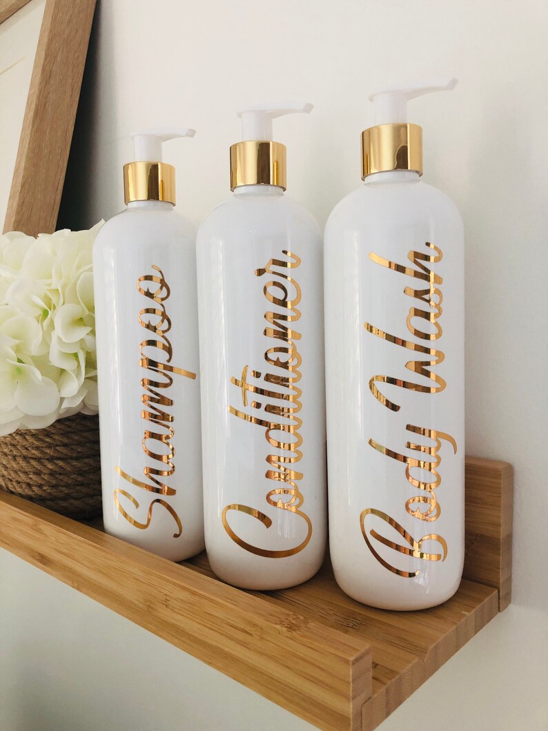 Bathroom Bottle Set 1 litre 500ml or 250ml metallic Etsy