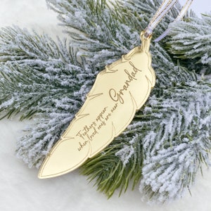 Memorial Feather Ornament - When loved ones are near - Personalised Christmas Gift