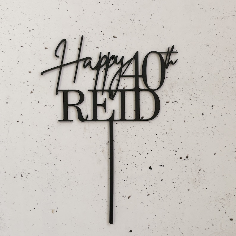Reid Lettering Personalised Birthday Cake Topper With Name & Age - Etsy