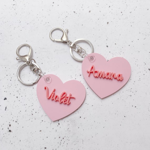 Personalised valentines keyring sale