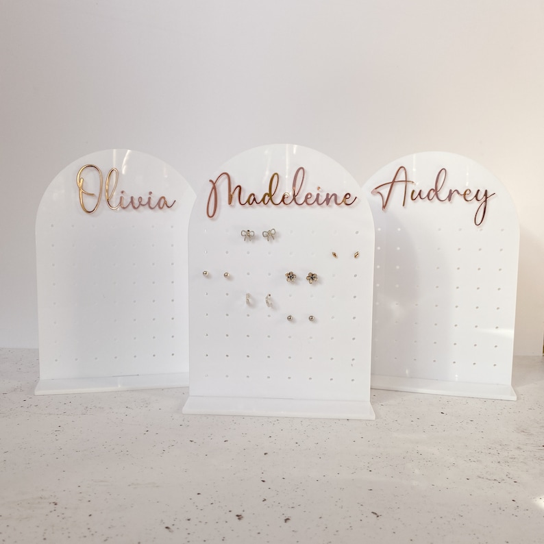 Earring Display Holder for your favourite earrings and customisable with your name of choice.