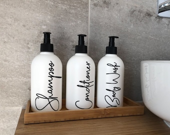 Bathroom Labels for Shampoo, Conditioner, Body Wash, etc.