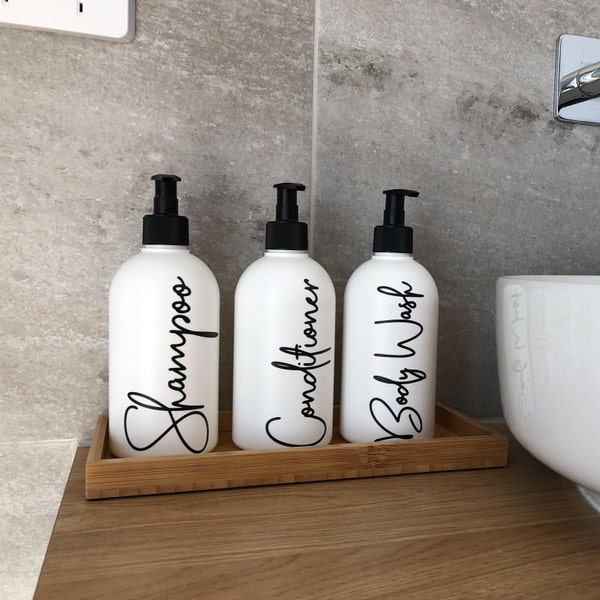 Bathroom Labels for Shampoo, Conditioner, Body Wash, etc.