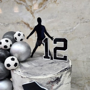 Soccer Cake Topper with Age - Personalised Sport Cake Decoration