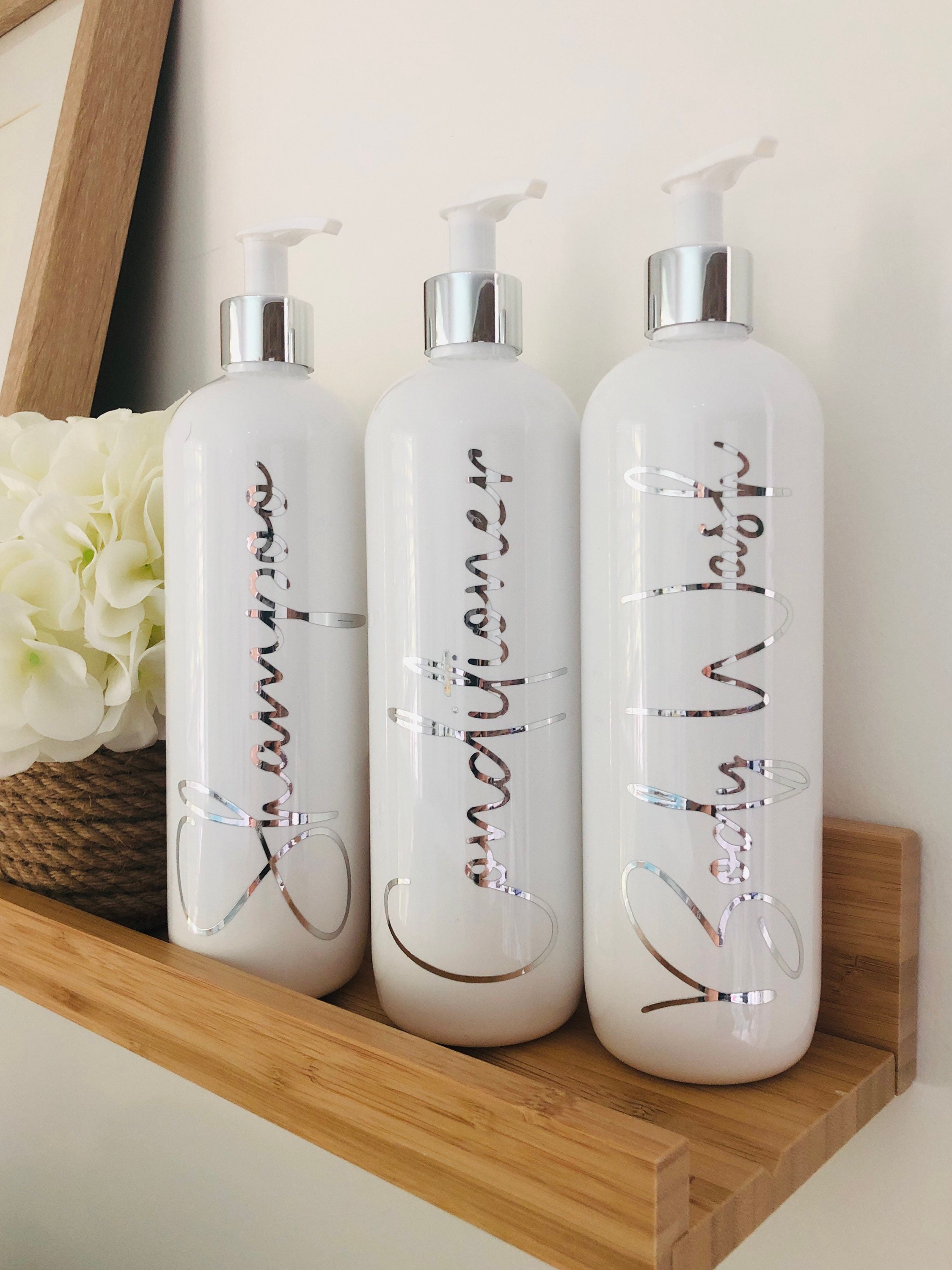Bathroom Bottle Set 1 Litre 500ml or 250ml Metallic Etsy