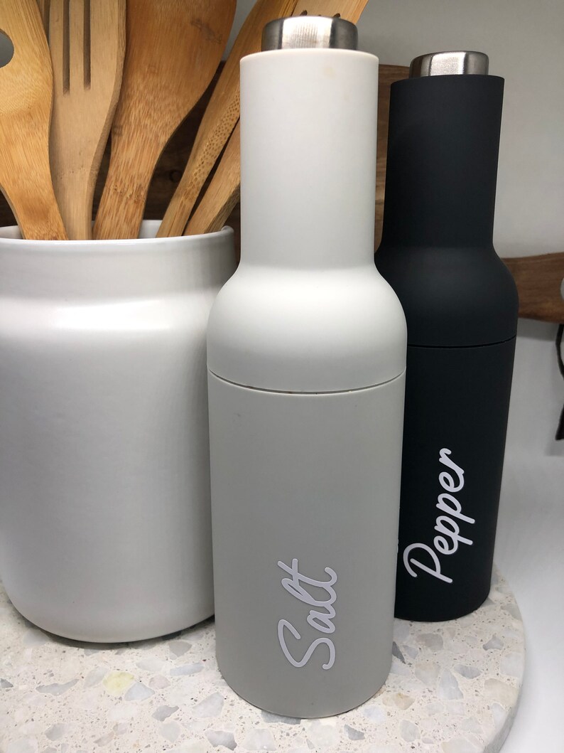 Salt & Pepper Label Set for Salt Shaker // Personalised Decal Etsy