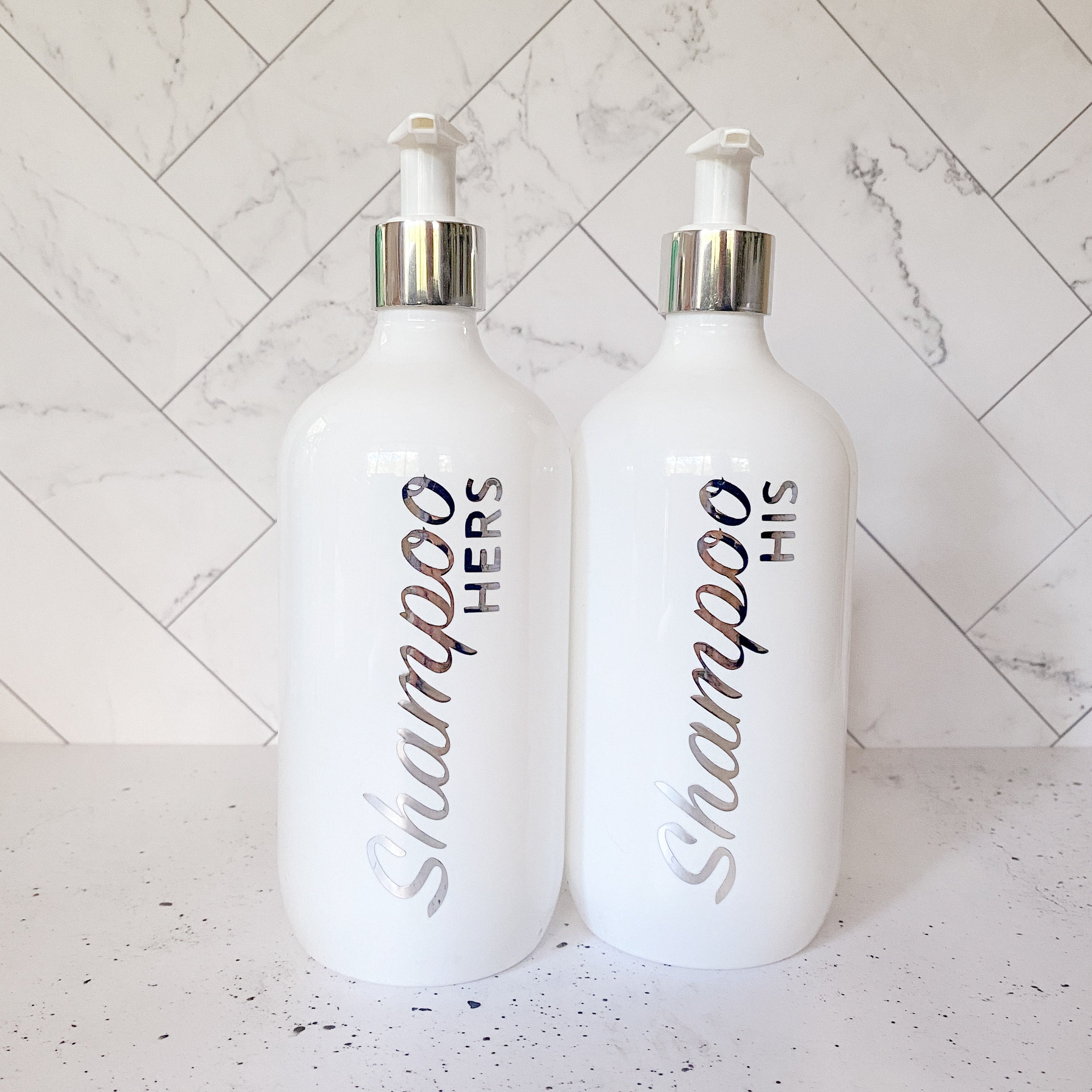Polished Silver Bathroom Bottle Set 1 Litre 500ml or 250ml Etsy Australia
