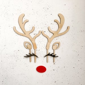 Décoration de gâteau renne de Noël - bois, oreilles, cils et nez