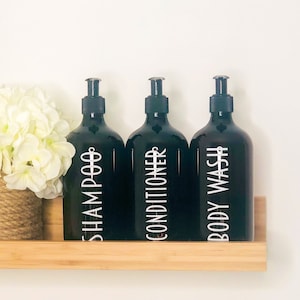 Brown/Amber Refillable Pump Bottles - 1 Litre, 500ml, 250ml or 125ml - Dispenser Bottle for Shampoo | Bathroom Decor